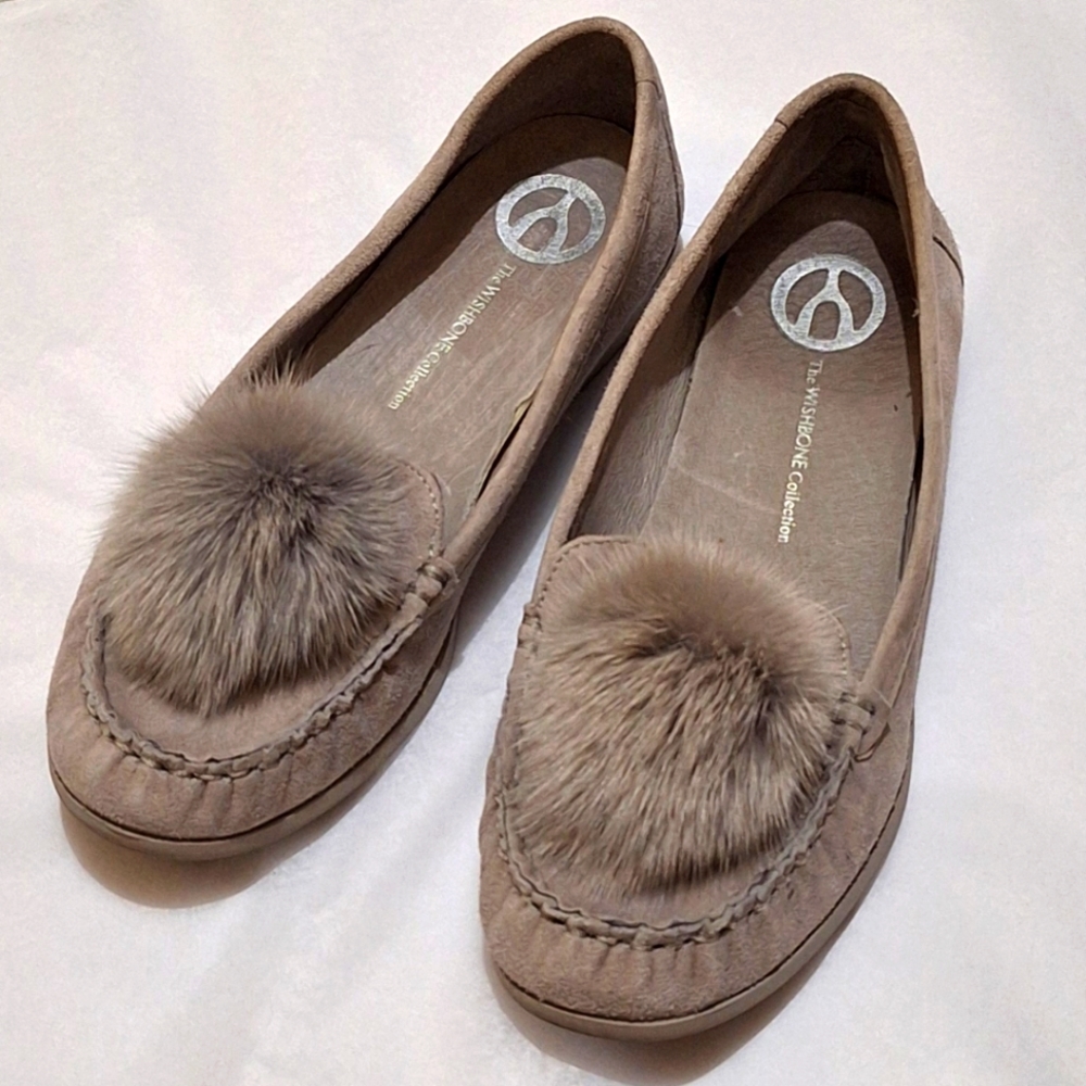 The Wishbone Collection Pom Pom Suede Shoes